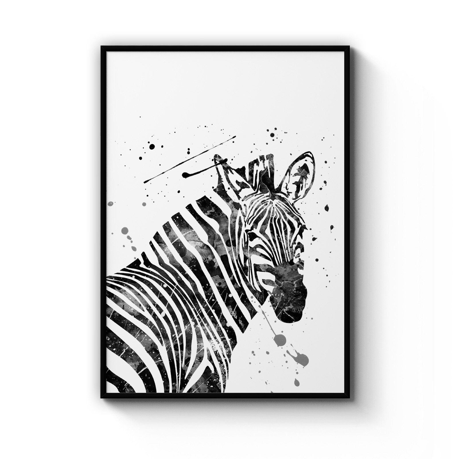 Zebra Black and White Painting Safari Nursery Animal Wall Art Etsy