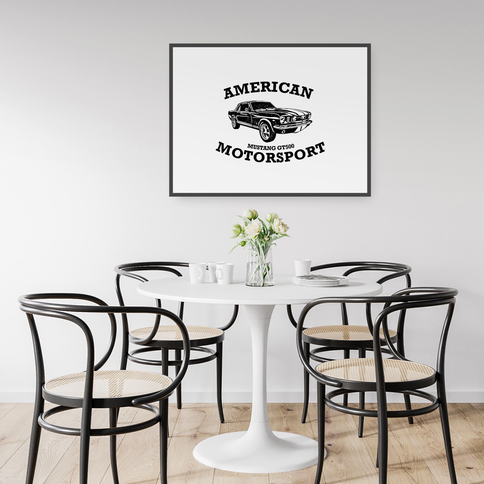 American Motorsport Garage Minimal Car Garage Wall Art Home | Etsy