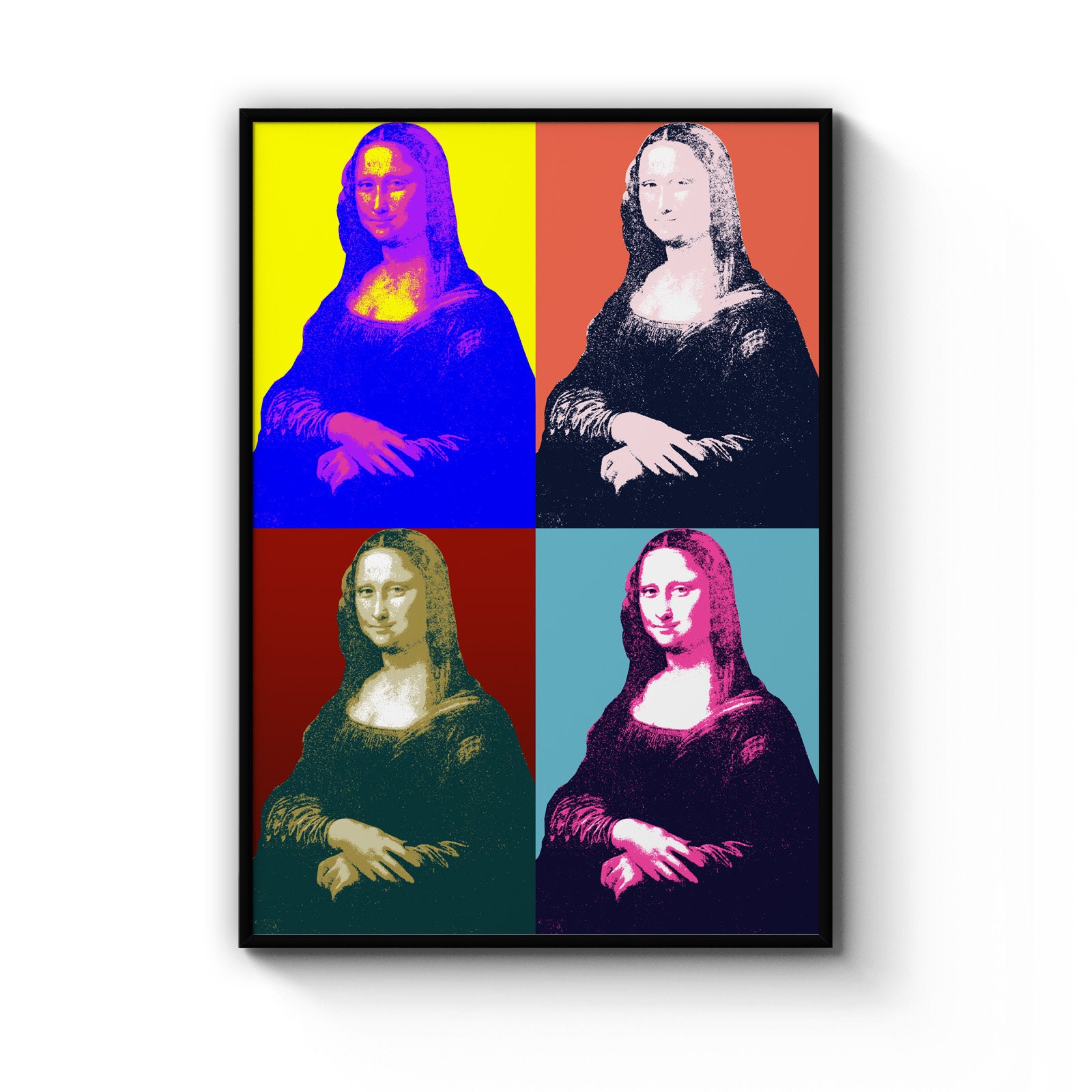 Pop Art Style Mona Lisa Colorful Portrait Bedroom Decor Etsy