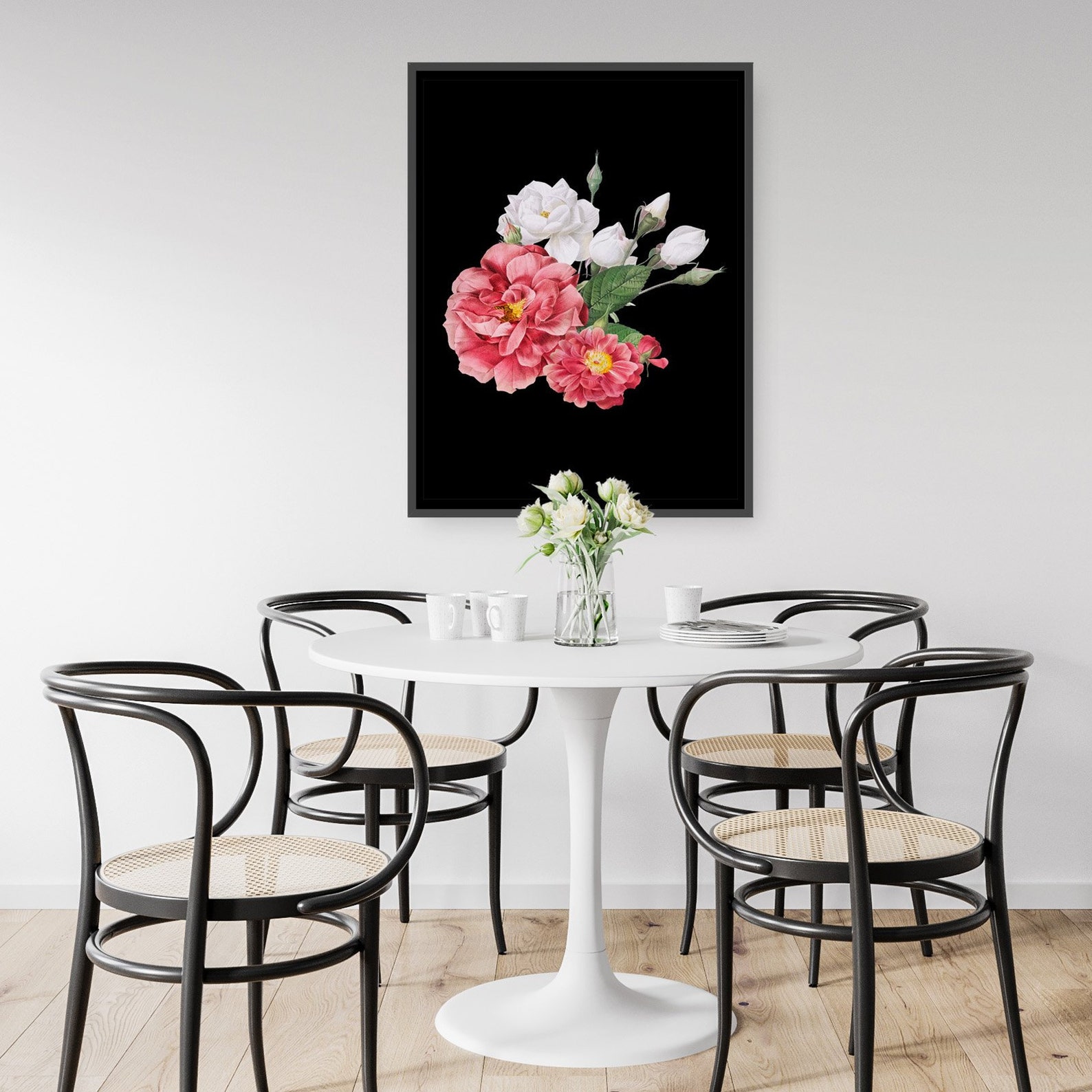 Botanical Flower Painting Floral Kitchen Affordable Wall Etsy