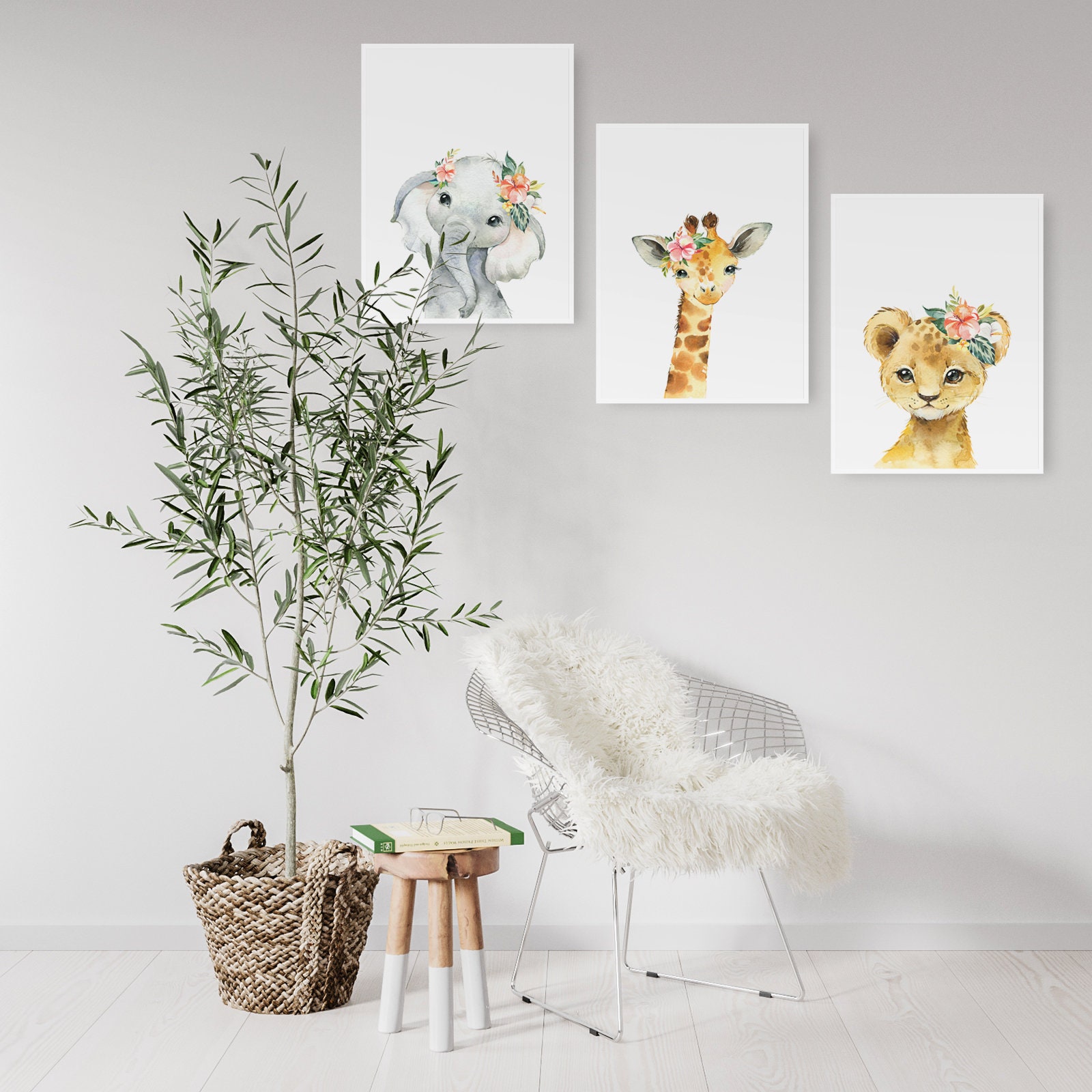 Set von süßen BabyZimmer Safari Tiere Kinder Schlafzimmer | Etsy