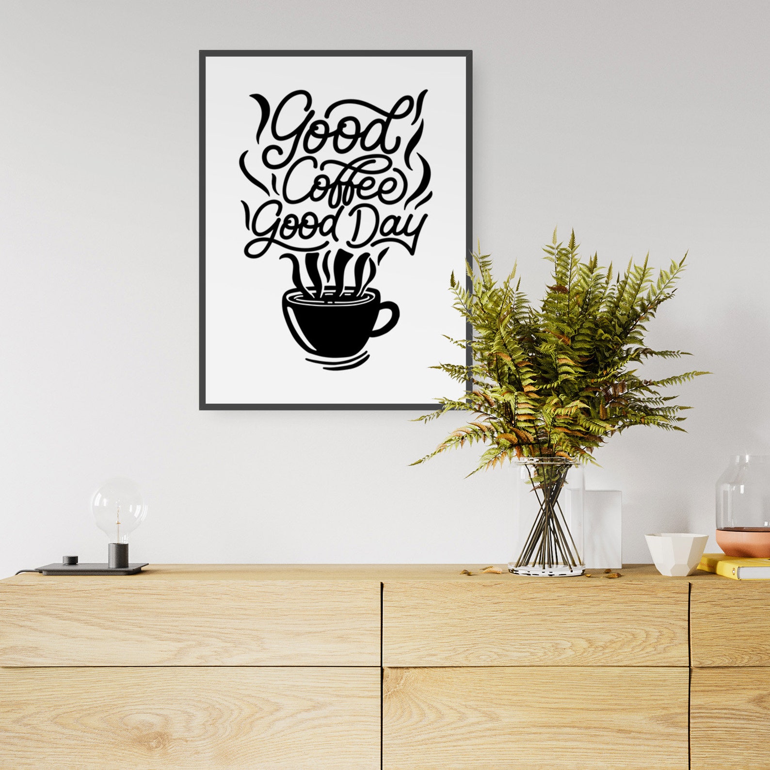 Coffee Quote Kitchen Decoration Cafe Breakfast Gift Wall Art Etsy