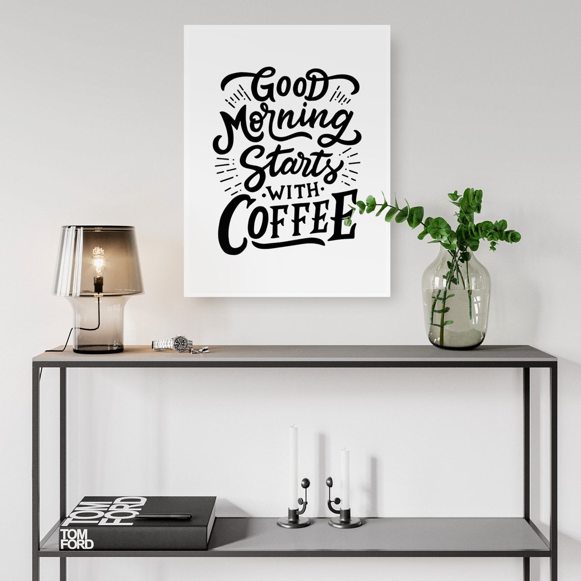 Coffee Quote Kitchen Decoration Cafe Breakfast Gift Wall Art Etsy