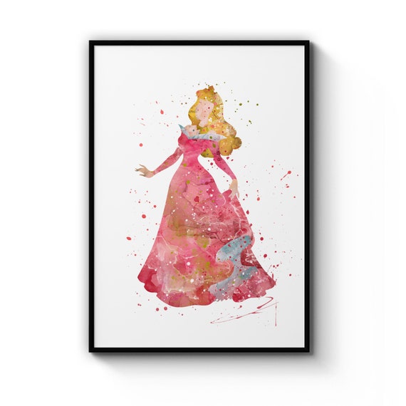 Princess Aurora Sleeping Beauty Poster Girls Bedroom Nursery Toddler Baby Art Poster Disney Print A3 A2 A1 B1 A0 Black Frame Or White Frame