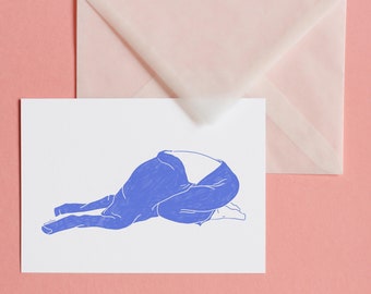 Sleepy – postcard with envelope, art, print, illustration