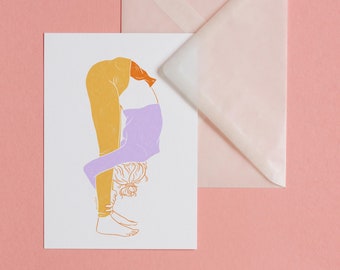 Lower Back Love – postcard with envelope, art, print, illustration