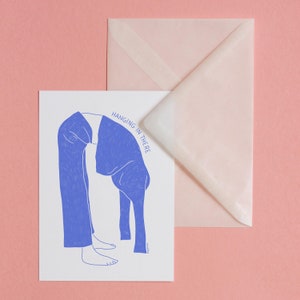 Hanging In There – Postkarte mit Briefumschlag, Kunstdruck, Illustration, Art