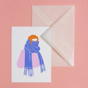 Foulard Mood – carte postale avec enveloppe, impression d’art, illustration, art