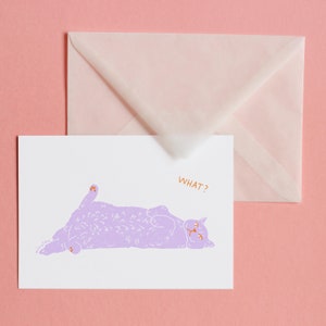 Gatto cosa? – Cartolina con busta, stampa artistica, illustrazione, art