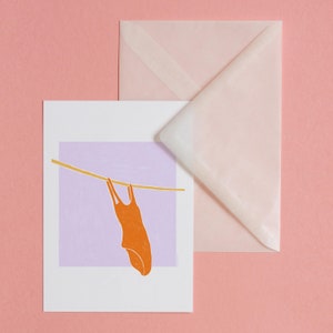 Summer Swim – Postkarte mit Briefumschlag, Kunstdruck, Illustration, Art