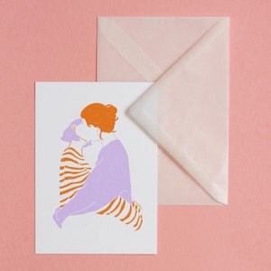 With You – postcard with envelope, art, print, illustration