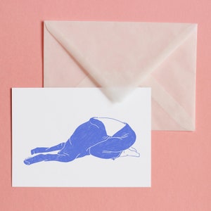 Sleepy – cartão postal com envelope, impressão artística, ilustração, arte