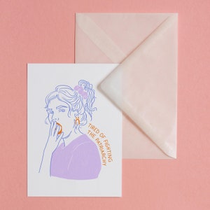 Cansado de luchar – Postal con sobre, lámina artística, ilustración, arte
