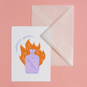 Los mejores deseos – postal con sobre, impresión artística, ilustración, arte