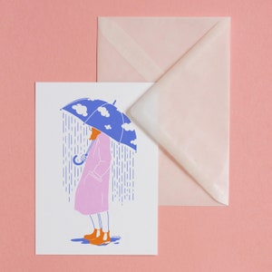 Rainy Mood – carte postale avec enveloppe, impression d’art, illustration, art