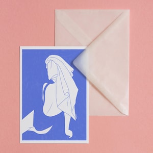 Cool Blue – cartolina con busta, stampa artistica, illustrazione, arte