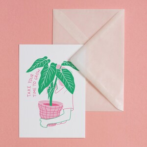 Time To Grow – cartolina con busta, stampa artistica, illustrazione, arte