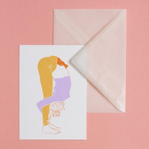 Lower Back Love – Postkarte mit Briefumschlag, Kunstdruck, Illustration, Art