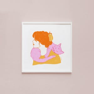 Sciarpa a forma di gatto – Stampa artistica, poster, stampa, illustrazione, arte