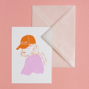 FCK OFF – carte postale avec enveloppe, impression d’art, illustration, art