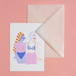 Beach Day – Postkarte mit Briefumschlag, Kunstdruck, Illustration, Art