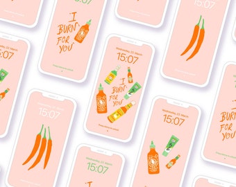 Burn For You – Wallpaper Bundle 6 pcs – Illustration, Hot Sauce, iPhone Wallpaper