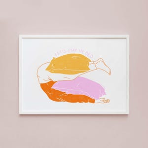 Restez au lit – Impression d'art, affiche, illustration, art