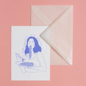 More Spaghetti – cartão postal com envelope, impressão artística, ilustração, arte