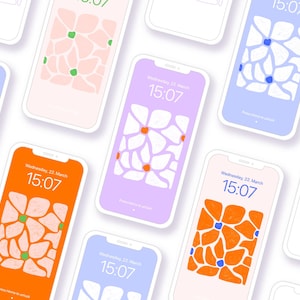 Flower Power – Set di sfondi 9 pezzi – Illustrazione, Astratto, Fiori, Sfondo iPhone
