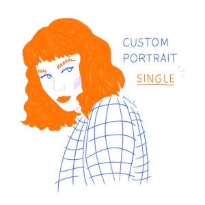 custom portrait single – colorful line art, drawing, illustration, digital