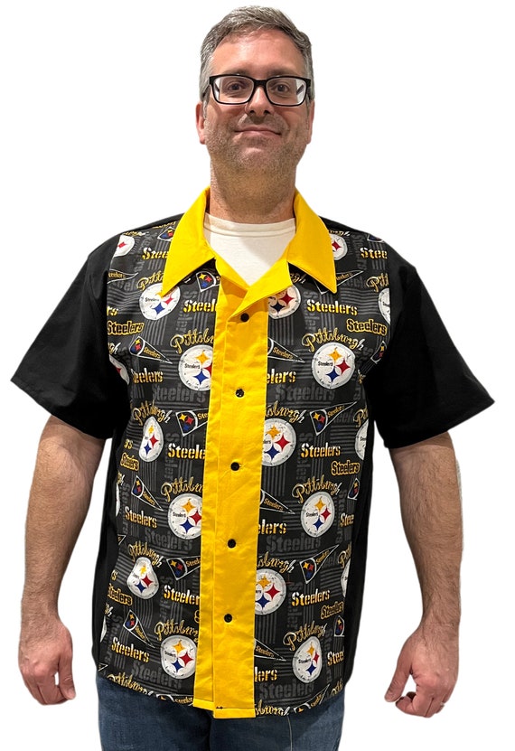 Pittsburgh Steelers Men s boys 2 Panel Button Down Shirt NFL Football superbowl nfc West brock Purdy retro mid Century Modern bowling Shirt Etsy