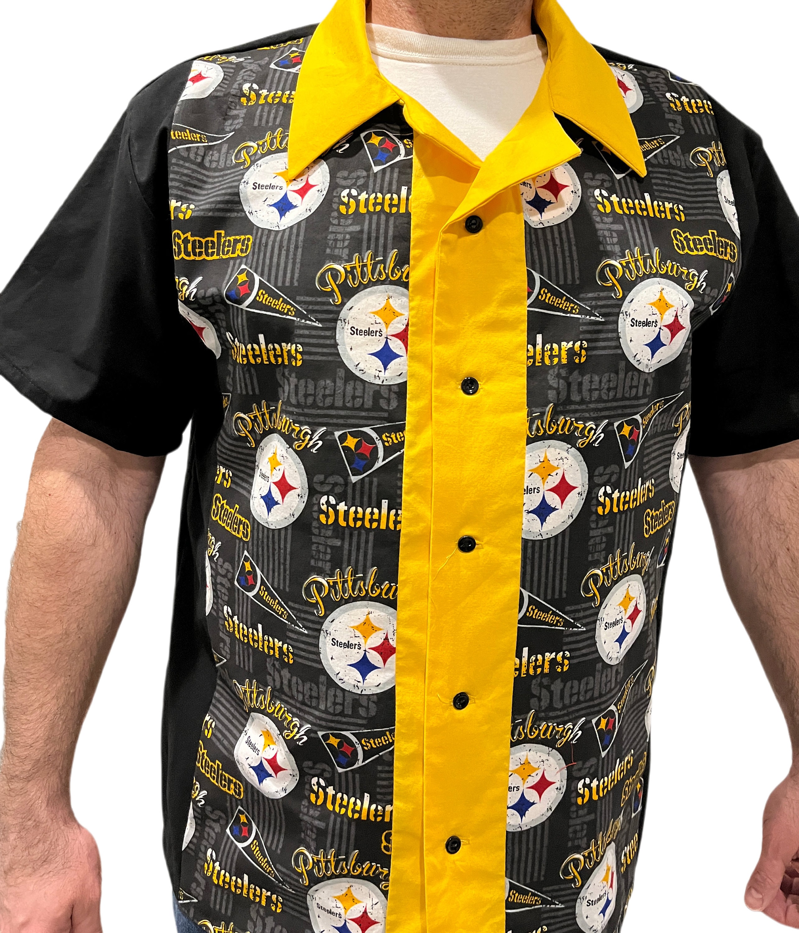 NFL アロハシャツ Pittsburgh Steelers 総柄 NFL アロハシャツ Pittsburgh Steelers 総柄 NFL アロハシャツ