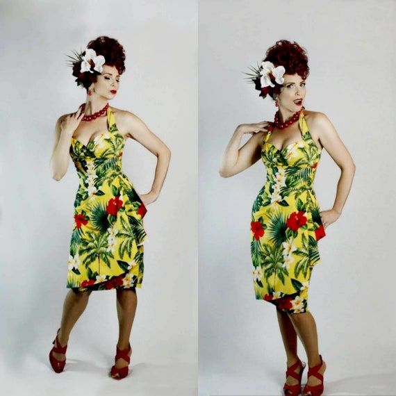 hawaiian sarong wrap dress