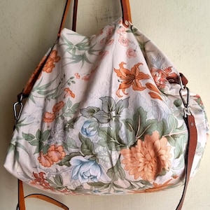 Ausgefallene Tasche, handgefertigte Taschen, florale Umhängetasche, Blumenstoff-Umhängetasche, Stofftasche, Blumentaschen, Umhängetaschen