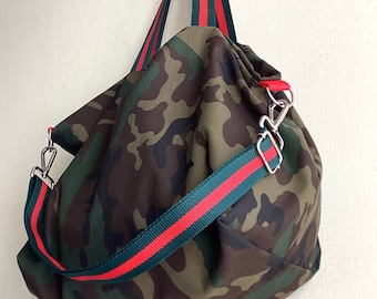 Camo tote bag, camo crossbody bag, camo purse, camo purses, Valentine&#39;s for her,gift for her, crossbody bag, canvas bag