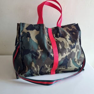 Camo tote bag, camo bag, camo hand bag, crossbody bag, slouchy bag, gift for her, camouflage purse, camouflage tote bag, camo shoulder bag