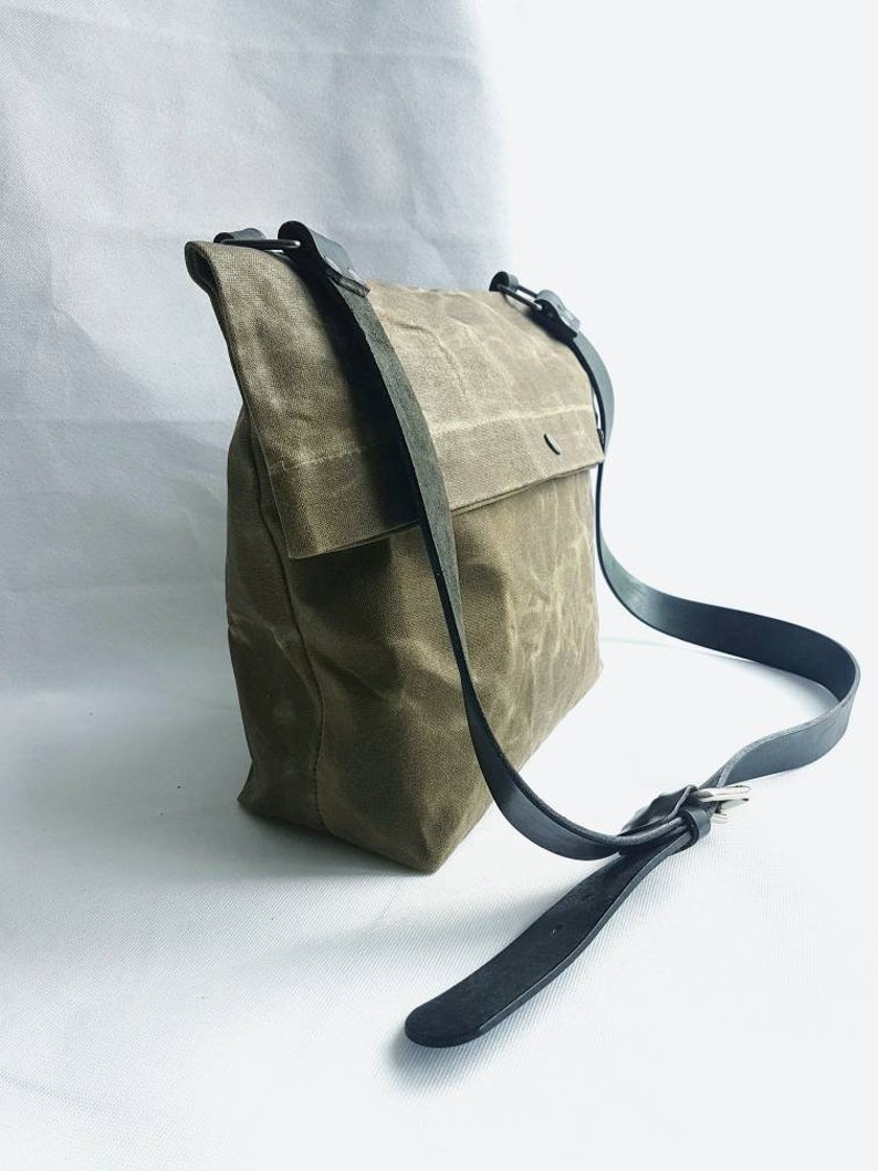 Wax canvas bag canvas and leather bag bag for man canvas messenger bag man olive green canvas bag crossbody wax canvas crossbody bag