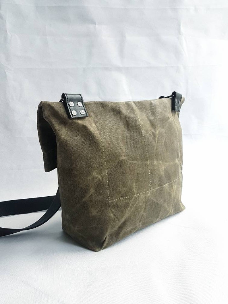 Wax canvas bag canvas and leather bag bag for man canvas messenger bag man olive green canvas bag crossbody wax canvas crossbody bag