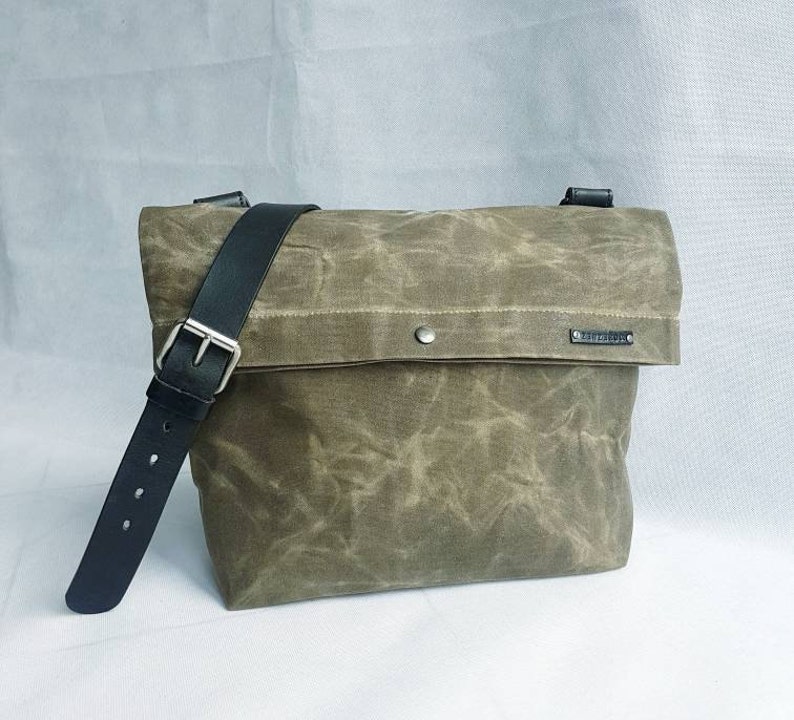 Wax canvas bag canvas and leather bag bag for man canvas messenger bag man olive green canvas bag crossbody wax canvas crossbody bag