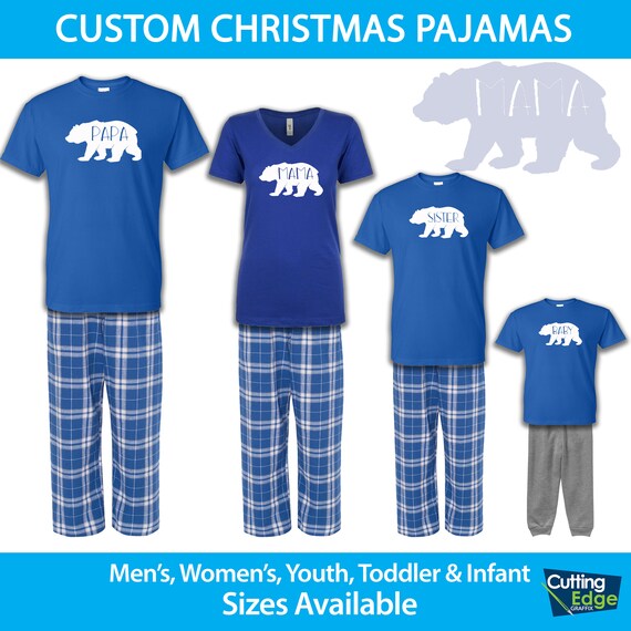 Polar Bear Family Pajamas, Family Christmas Pajamas, Infant Toddler Youth Christmas Pajamas, Holiday Pajamas, Bear Family