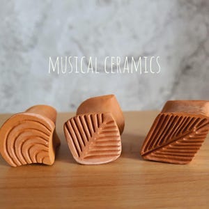 Ceramic stamps - Bisque clay stamps - Tools for ceramics - Pottery supply - Hand carved seals - Set of 3 double-ended stamps image 10