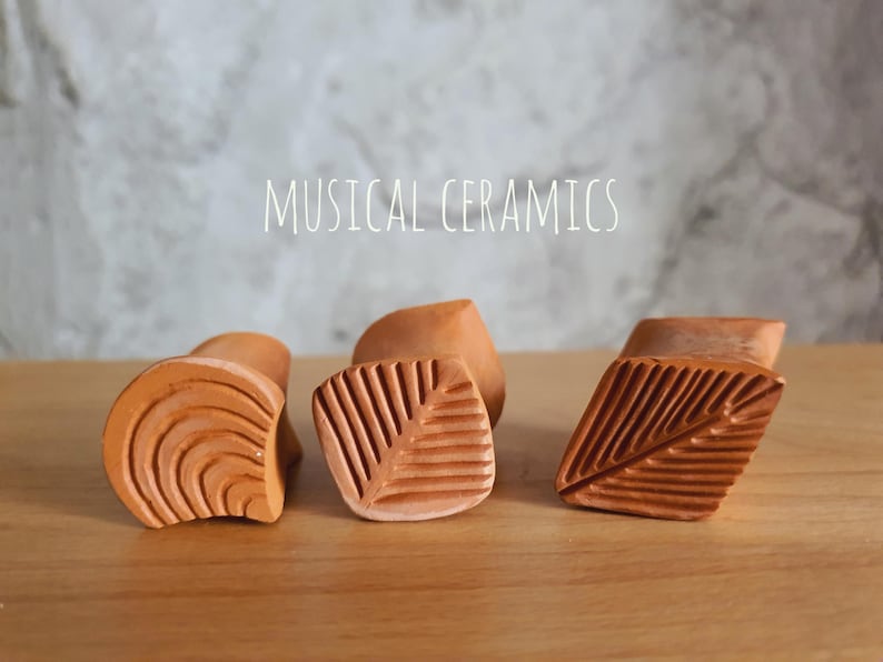 Ceramic stamps - Bisque clay stamps - Tools for ceramics - Pottery supply - Hand carved seals - Set of 3 double-ended stamps image 10
