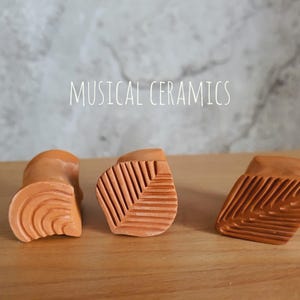Ceramic stamps - Bisque clay stamps - Tools for ceramics - Pottery supply - Hand carved seals - Set of 3 double-ended stamps set 2