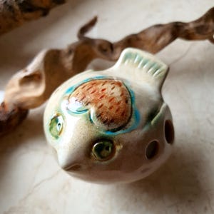 Bird Ocarina – Handmade Ceramic Musical Instrument with Fingering Chart | Great Gift for Musician and Beginner, Music Lover or Collector