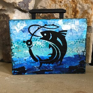 Fish Dance Wall Art, Trout Fly Fishing Gift For Men, Fish Art, Fishing Birthday Gift for Husband, Retirement Gift for Fisherman, Boyfriend