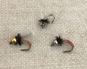 Midge Flies, Nymph Flies, Fly Fishing Flies, Hand Tied Flies, Trout Flies Fly Fishing, Fly Fishing Gifts for Men, "Chris-Midge", Set of 3