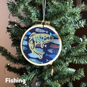 Fishing Ornament, Fishing Christmas Gift from Kids, Fly Fishing Gifts for Brother, Secret Santa Gift for Fisherman, Fishing Gifts for Men