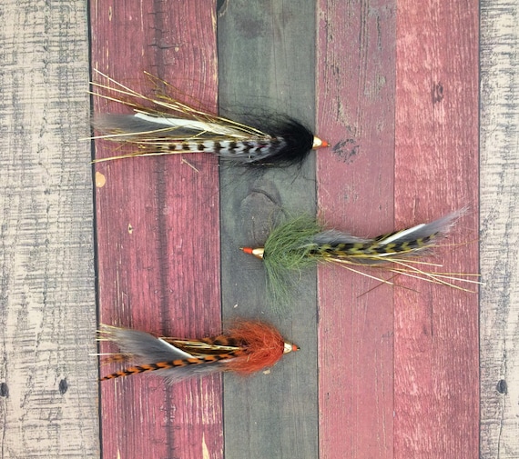 Bass Flies, Fly Fishing Flies, Soft Hackle Flies, Birthday Gift for  Fishermen, Fly Fishing Gifts for Dad, Set of 3, Ballistic Tip Bass Chubs 