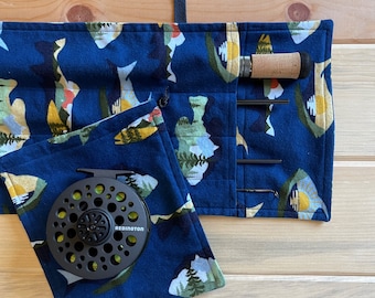 Fly Rod Sleeve, Fishing Birthday Gift for Dad, Fly Fishing Gift for Boyfriend, Fly Reel Bag, Retirement Gift for Fisherman, Rod Sock, Women