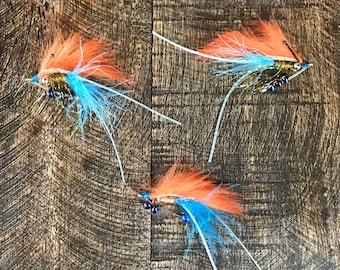 Bonefish Fly, Avalon Flies, Fly Fishing Flies, Hand Tied Flies, Fly Fishing Gifts for Men, "Blue Avalon", Set of 3)